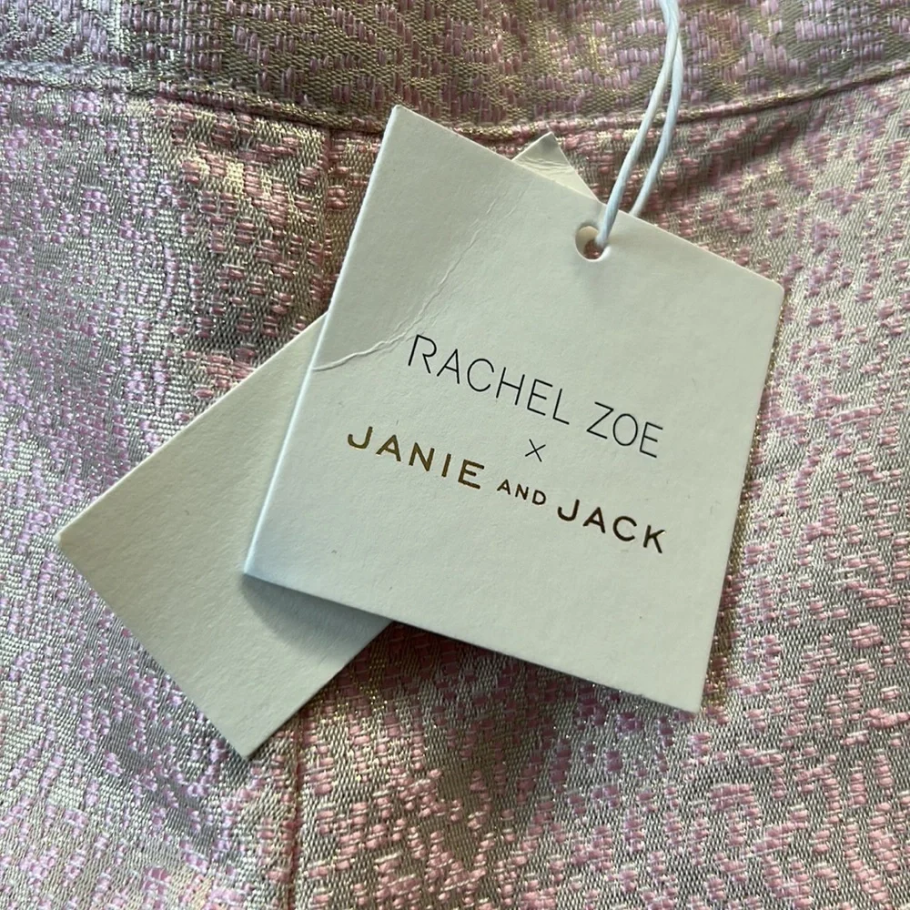 Rachel Zoe X Janie and Jack Toddler Girls Wide Leg Pink Metallic Print Pants